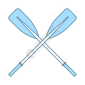 薄皮板栗交叉蓝色船桨插画