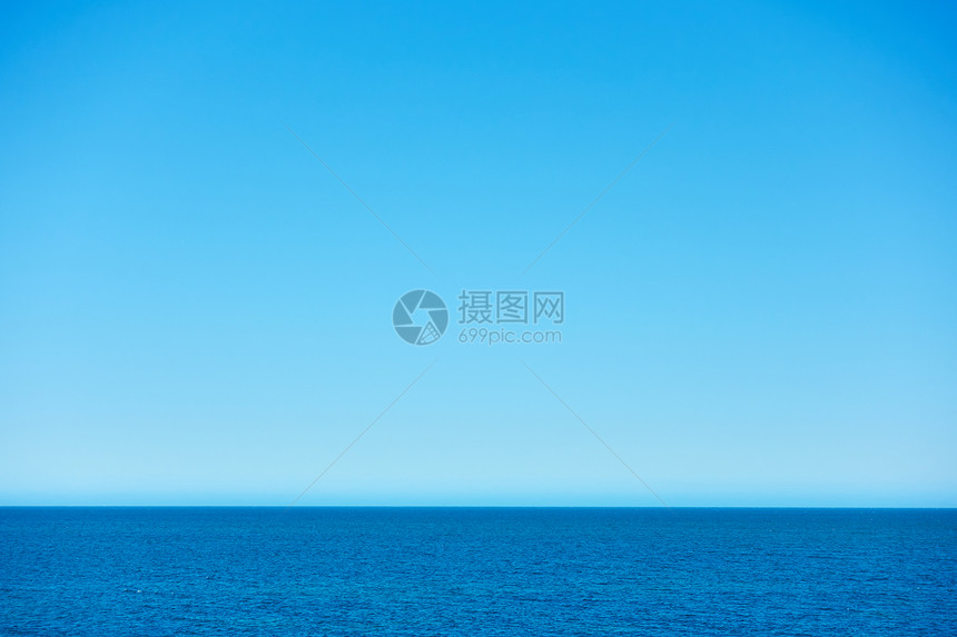 天空晴的蓝海景和背图片