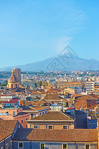 意大利西里Catania老城和Etna山火图片
