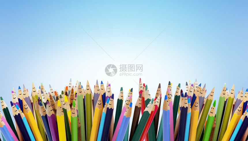 彩色铅笔有人们笑的脸对话人群交谈社网络流多样和不同文化复制空间图片