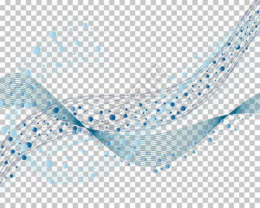 抽象蓝色气泡矢量曲线透明背景图图片