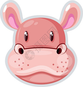 粉红猪嘴宽圆点矢量彩色绘画或插图插画
