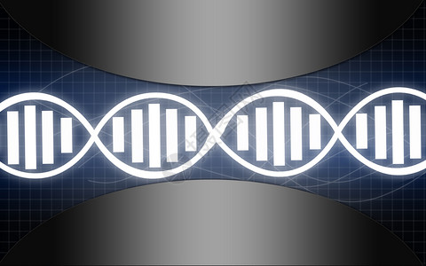 DNA结构有蓝色光亮3D介质图片