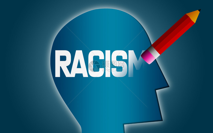 从人头上抹去种族主义的言语3D图片