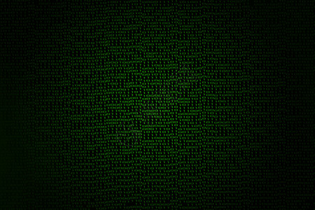 二进制代码由绿色数字在黑背景上制作3D翻譯图片
