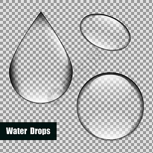 圆水滴3d写实水滴插画