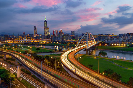 台北市金融区和商业中心空中视图图片