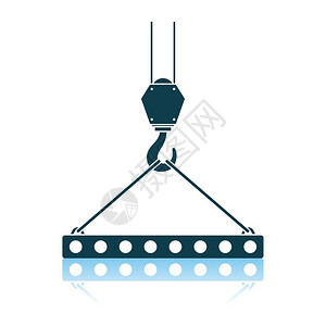 SlabHangedon起重机Hook由绳索吊挂起的图示阴影反射设计矢量说明图片