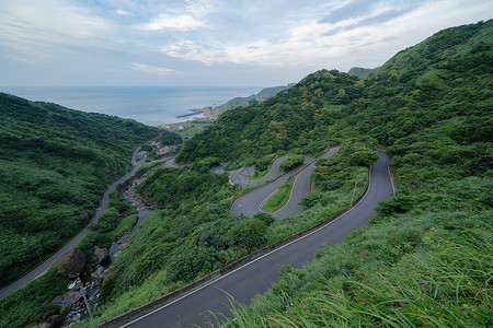 台北市农村绿色天然林空中景象图片