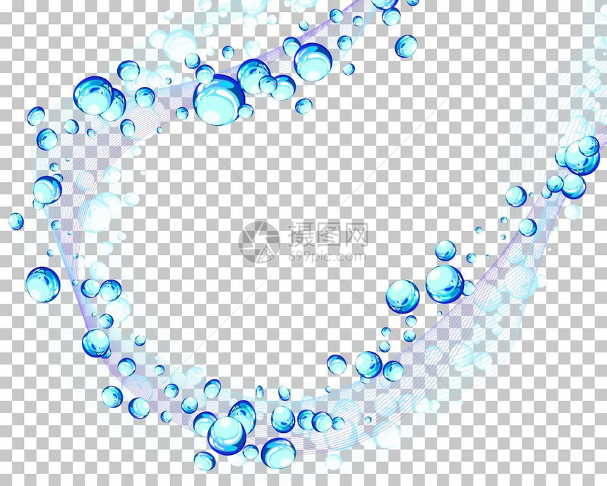 蓝色水滴气泡背景图图片