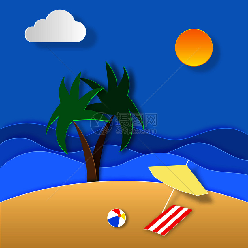 棕榈海滩球小岛风光图片