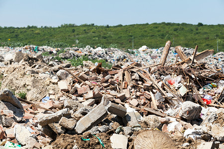 垃圾填埋场的市政垃圾倾倒场环境污染背景图片