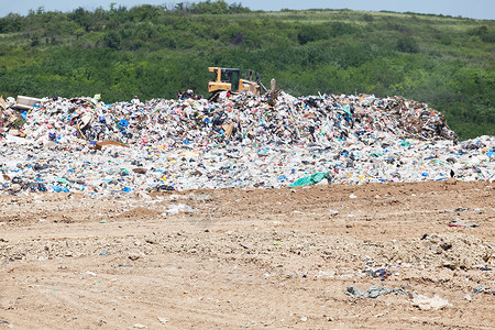垃圾填埋场的市政垃圾倾倒场环境污染背景图片
