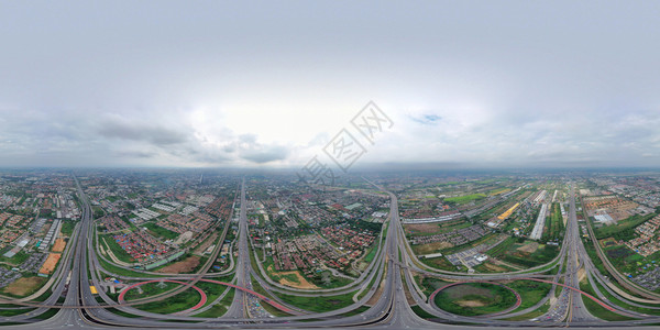 泰国曼谷高速公路360无死角全景图背景图片