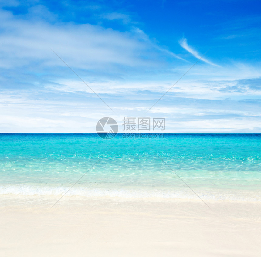 热带海滩和蓝图片