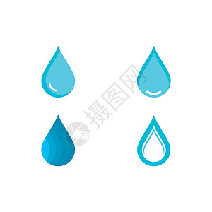 矢量水滴一组抽象的水滴符号标识模板背景