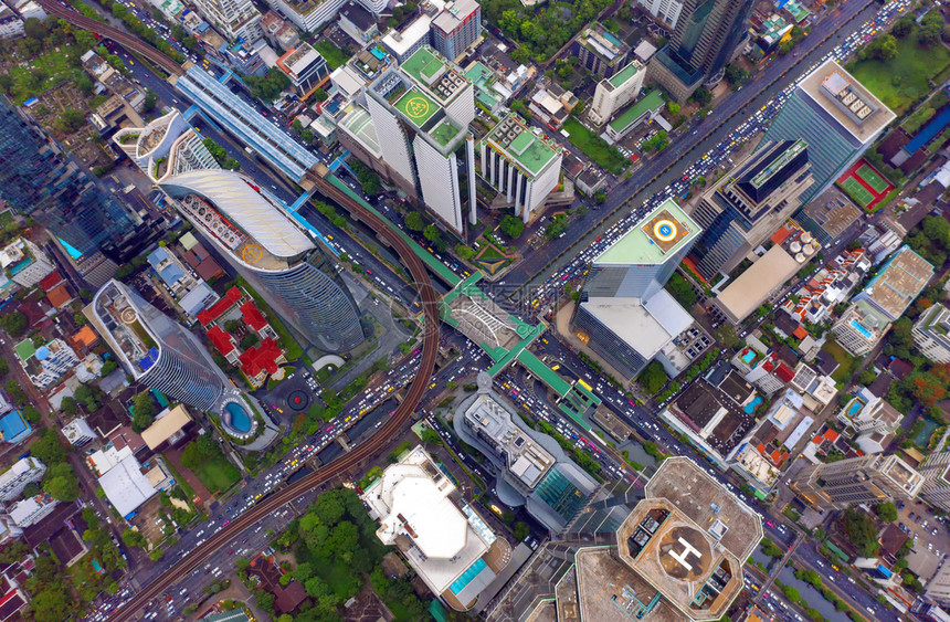 曼谷金融中心鸟瞰图图片