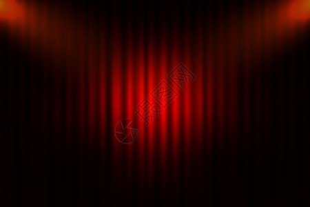 经典黑白搭电影娱乐幕背景美丽的红戏院黑舞台的窗帘折叠矢量存图解插画