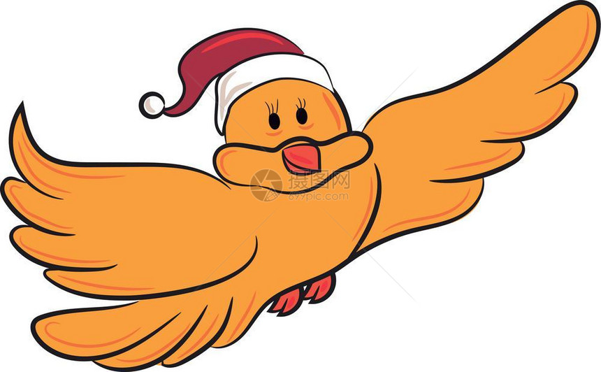 愤怒的橙鸟有尖锐长嘴矢量彩色绘画或插图图片