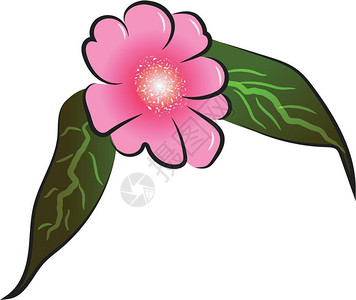 卡通粉色花朵矢量元素图片