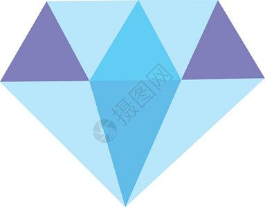 巴颜克拉山脉反映蓝色和紫矢量颜绘画或插图的珍贵闪亮钻石插画