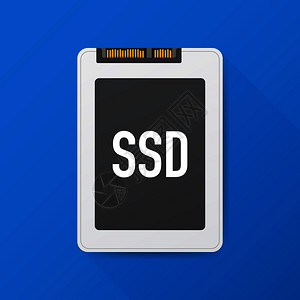 突袭固态驱动器Ssd多边形计算机设备硬盘矢量库存图示插画