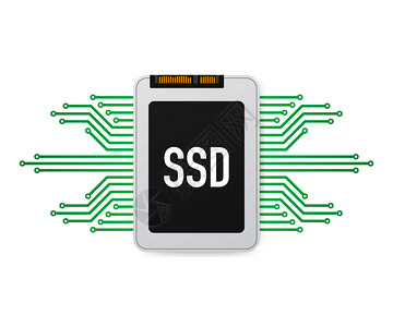 ssd固态驱动器Ssd多边形计算机设备硬盘矢量库存图示插画