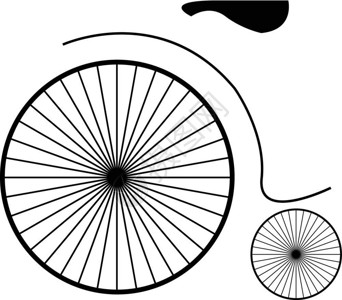 设计自行车用一个大和另小轮子矢量颜色图画或插图片