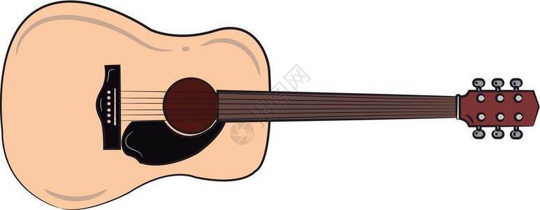 吉格一种乐器称为贝斯吉他配有弦矢量彩色绘画或插图插画