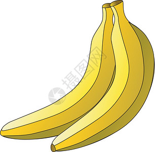 卡通黄色香蕉矢量插画图片