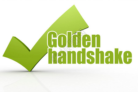 Golden手握金单词绿色复选标记3D翻譯图片