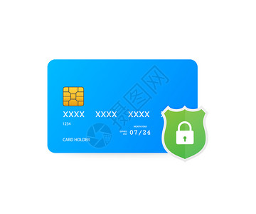 安全信用卡交易付款保护概念安全付款病媒说明存货支付高清图片素材