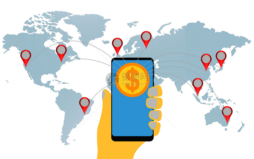 全世界在线货币交易3D图片