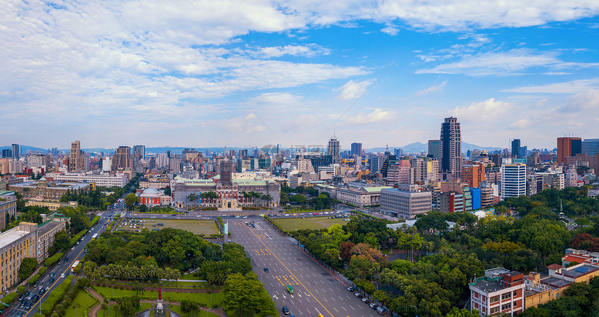 台北市中心空中景象图片