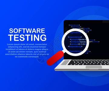 软件测试素材软件测试开发工作流程序编码测试分析概念矢量存说明插画