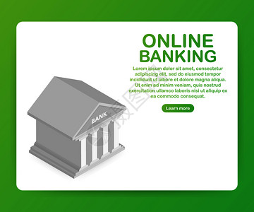 网上银行的络概念互联银行的现代横幅矢量股票插图图片