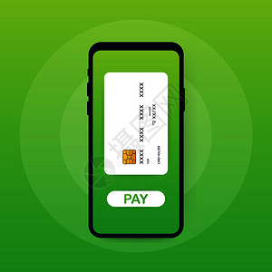 移动支付概念说明智能手机信用卡矢量说明图片