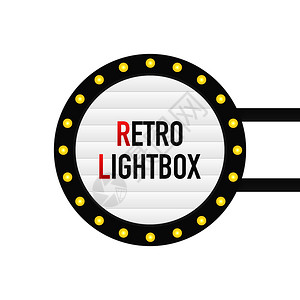 招牌灯箱RetroLightbox广告牌灯盒矢量图插画