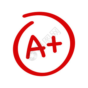 教育评价红色英文字母A加矢量等级插图插画