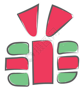 红绿色几何图形矢量设计元素背景图片