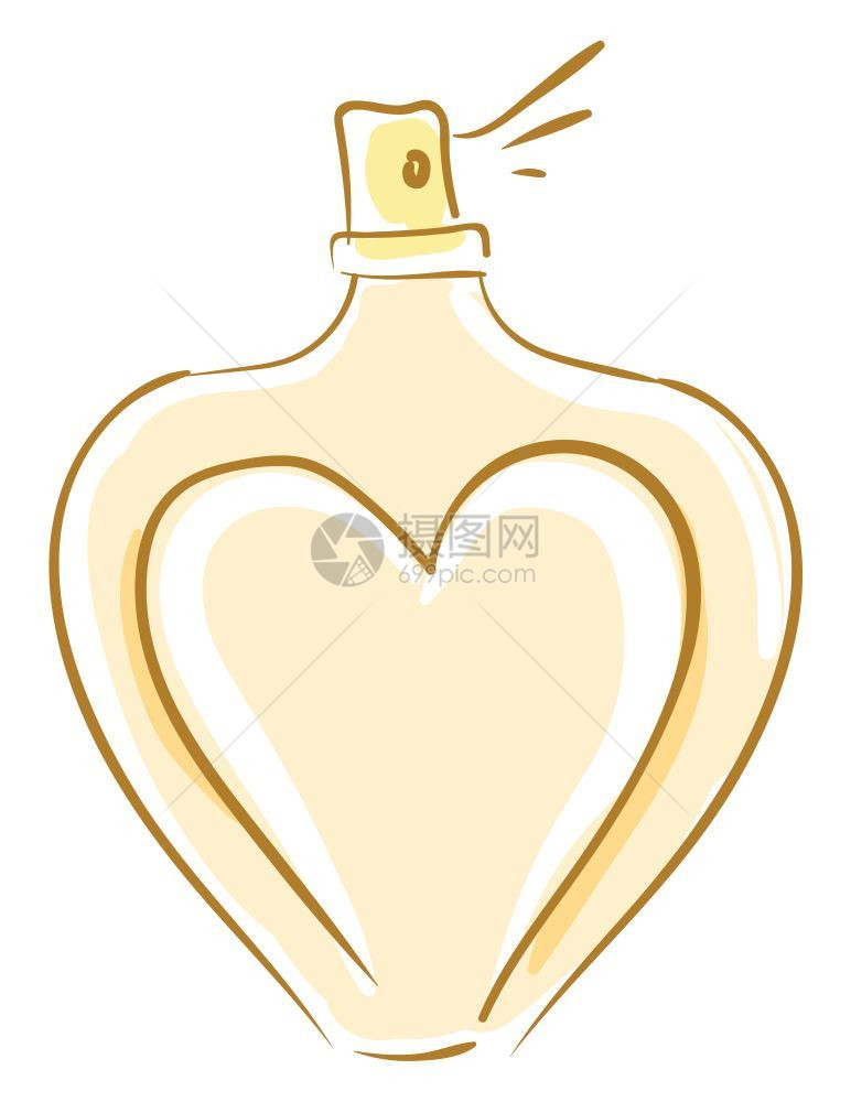 卡通黄色香水瓶矢量插图图片