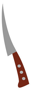 长的利刃刀配有木把手的柄矢量颜色图画或插插画
