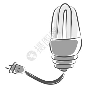 带电缆的小灯泡可连接到电矢量彩色图画或插图片