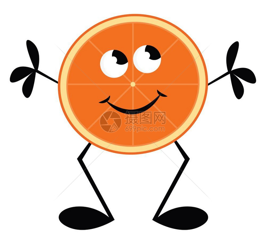 一份橙色漫画上面有一张笑脸矢量颜色图画或插图片