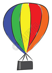 带有多彩色矢量颜绘图或插的多彩降落伞图片