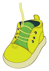 无鞋可及带无向量彩色图画或插的黄色绿靴子插画