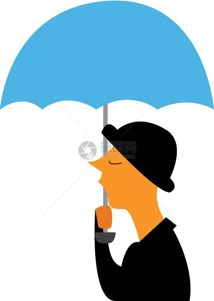 穿黑衣服的拿伞的人图片
