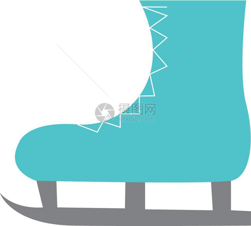 美丽的蓝色滑雪靴带的子设计矢量颜色图画或插图片