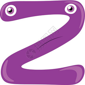 以字母Z矢量颜色绘画或插图形状的紫色雕像背景图片