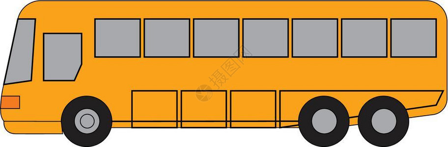 肖克尔红黑双甲板公共汽车道路矢量图插画